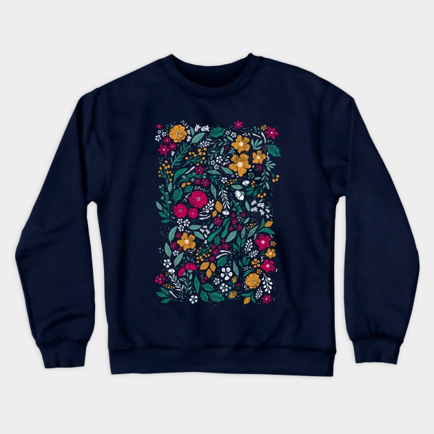 Block Print Botanical Crewneck Sweatshirt by Jacqueline Hurd